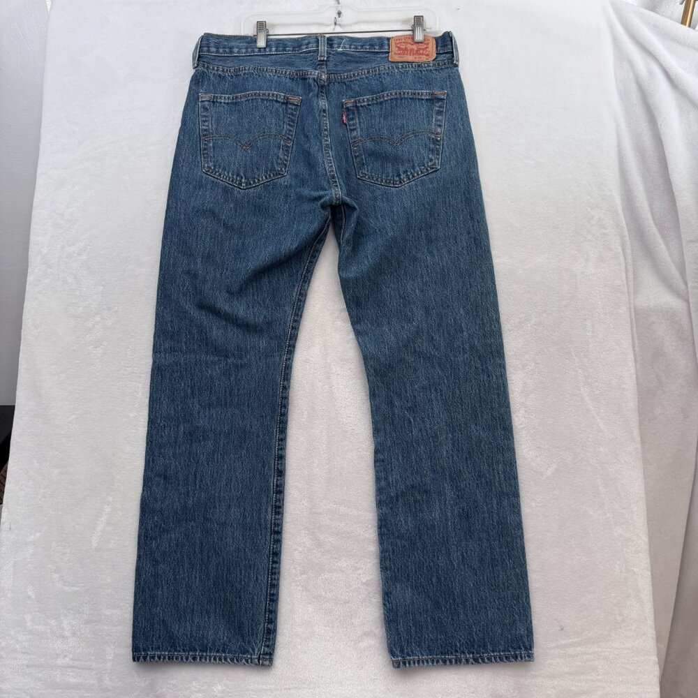Levis 501 Jeans Mens 36x32 (34x29) Blue Straight Leg Button Fly - Picture 12 of 12